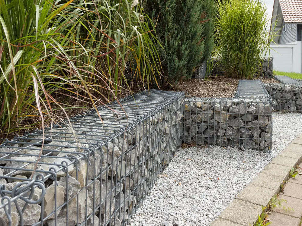 Muret paysager en gabions