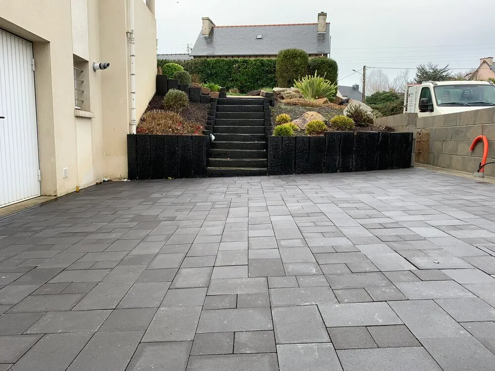 Projet d'aménagement de cour pavée à Saint-Brieuc